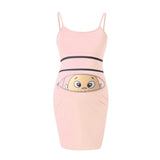 Cute Baby Printed Sleeveless Maternity Dress