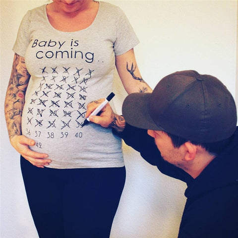 Record Upcoming Baby Women Maternity T shirt